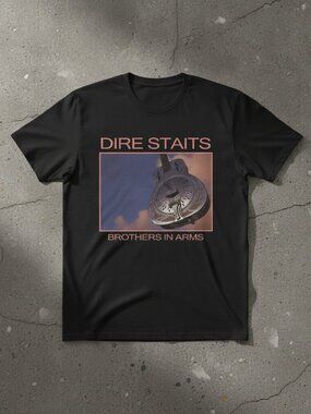 Dire Straits Brothers In Arms Album Cover Vintage Rock Band Graphic T-Shirt